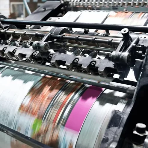 Automated printing machine in action, producing high-quality plastic cards with precision and speed, ideal for large-scale card manufacturing.